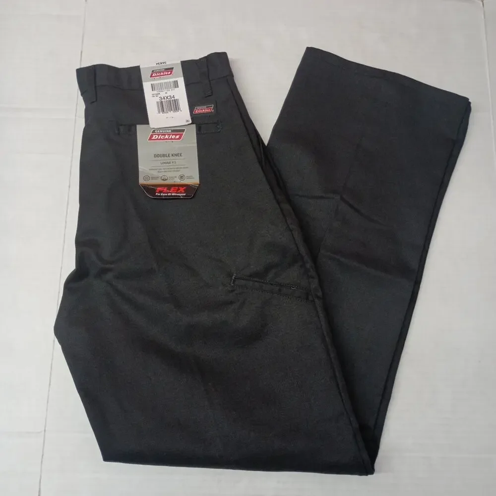 Dickies Loose‎ Fit Double Knee Work Pants Men's 34x34 Black Straight Leg